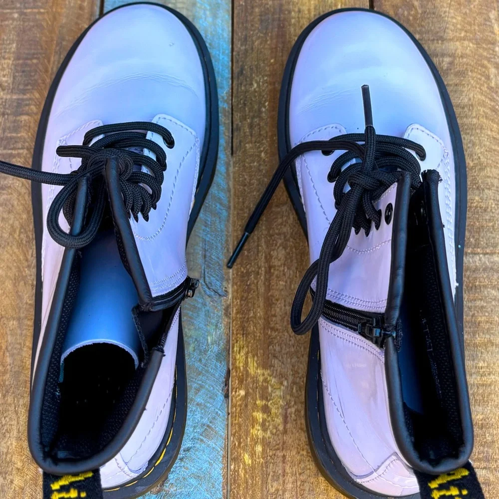 Dr. Martens Delaney Light Lavender Patent Boots